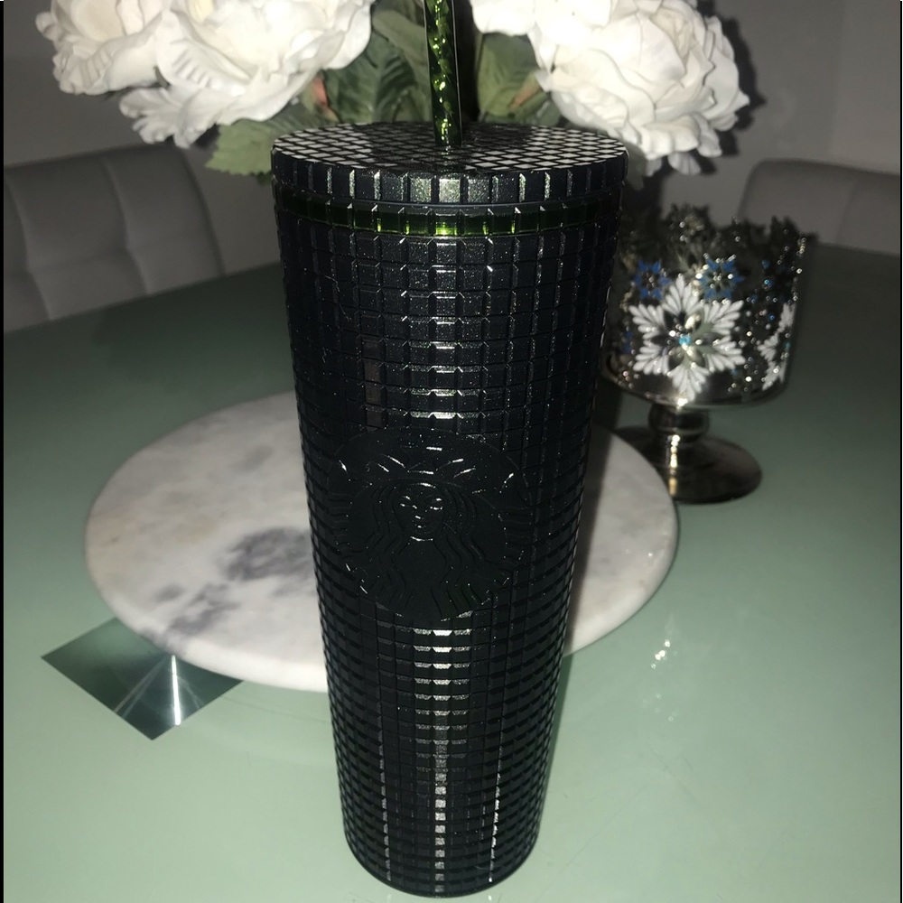 2021 Starbucks Limited Edition Grid Texture Green Shimmer Venti Tumbler New